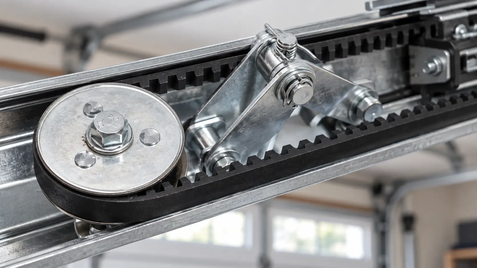 Garage door opener chain belt and trolley drive inspection in South Houston TX