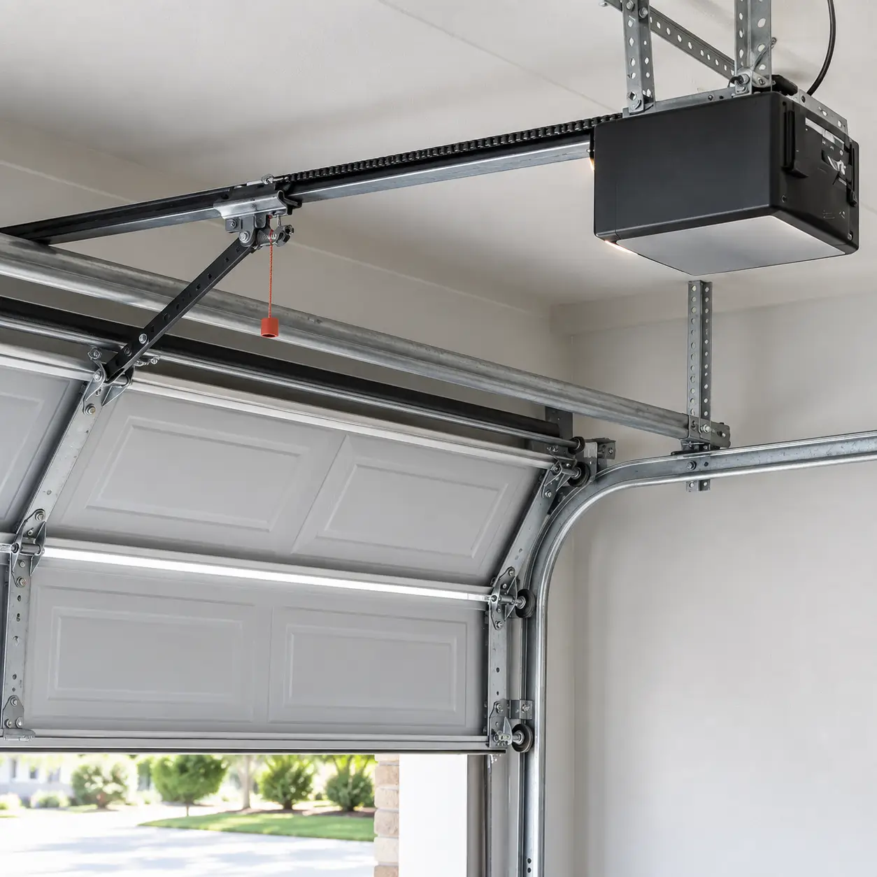Garage door opener motor rail sensors and drive system in South Houston TX