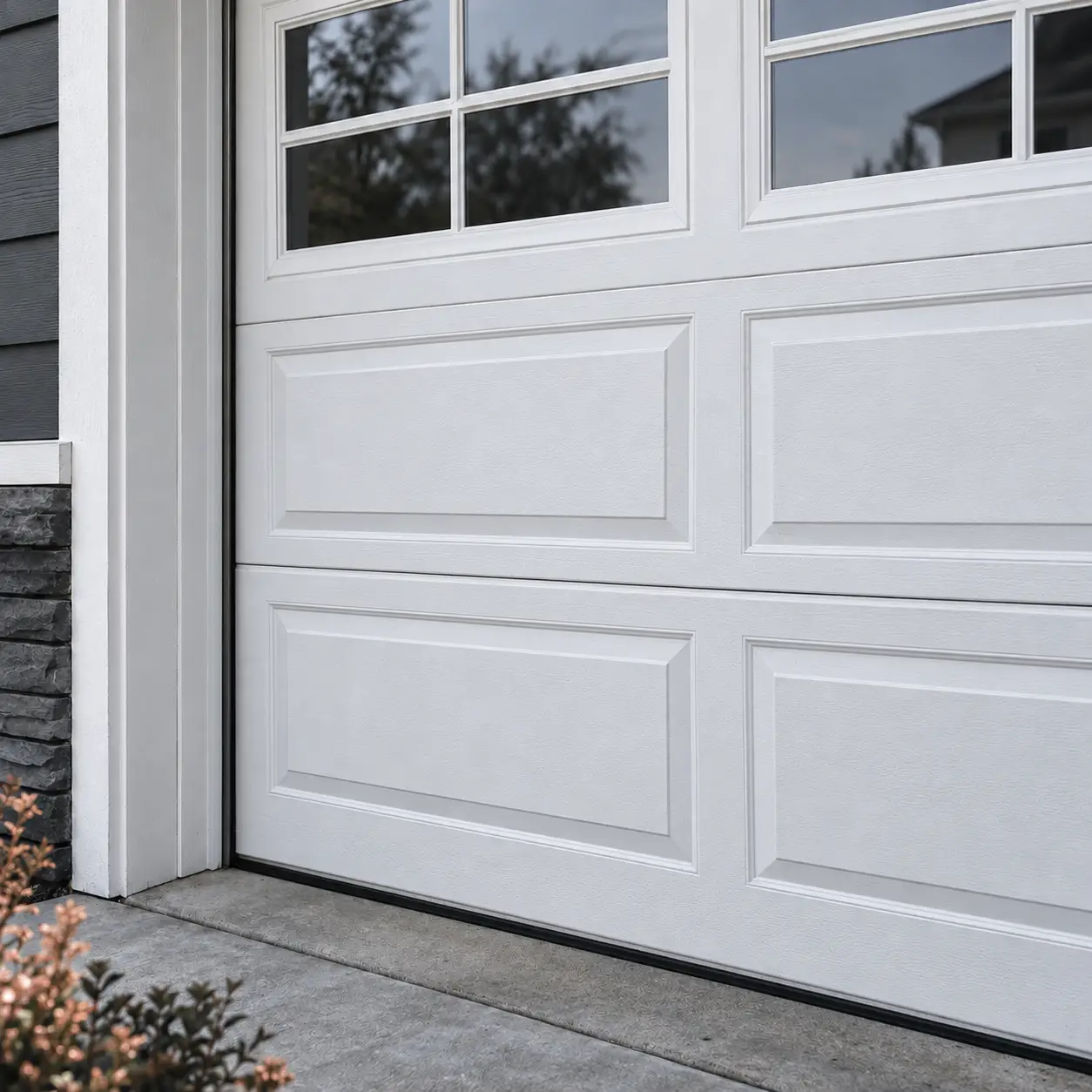 Repaired garage door operating correctly after service in South Houston TX